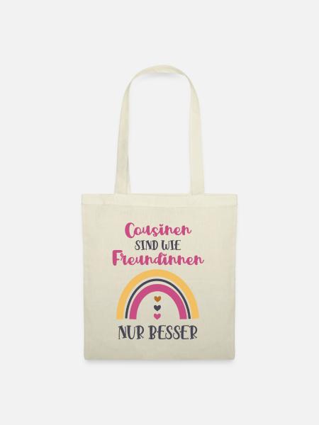 Cousinen sind wie Freundin Spruch Regenbogen Beste - Stoffbeutel - Natur