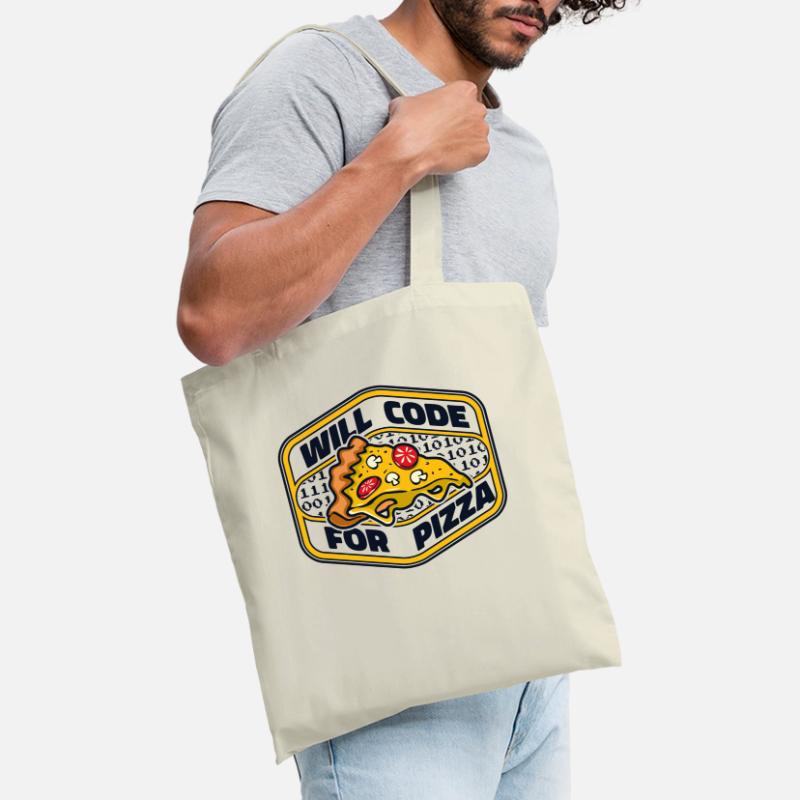 Will Code For Pizza Developer Coder Programmer Sac en tissu