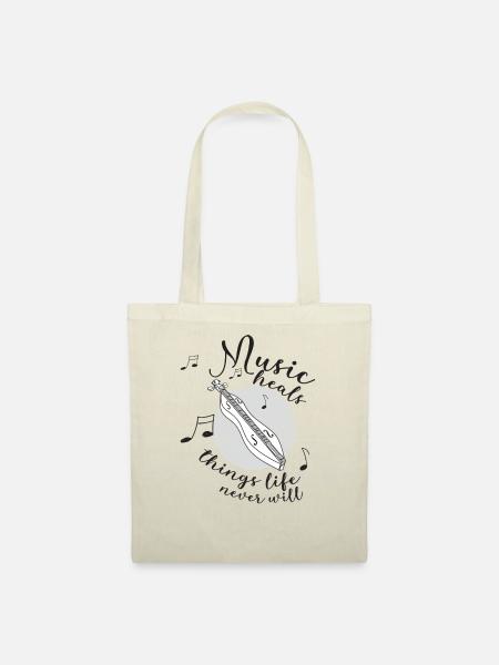 Dulcimer-Musiker Zupfinstrument Hammered Dulcimer - Stoffbeutel - Natur