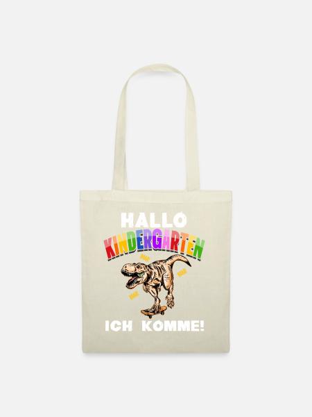 Kindergarten Geschenk Dinosaurier Dino Skateboard - Stoffbeutel - Natur