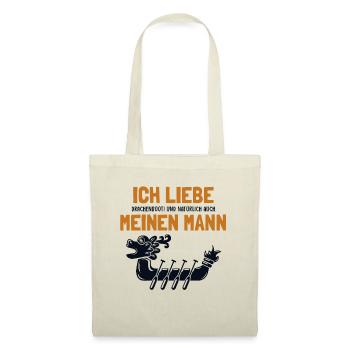 Ich liebe meinen Mann Drachenboot Team Paddler - Stoffbeutel - Natur - Vorne