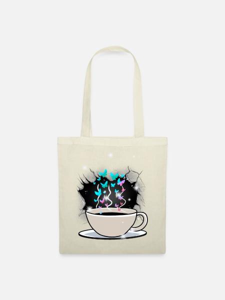 Kaffee Kaffeetasse Koffein - Stoffbeutel - Natur