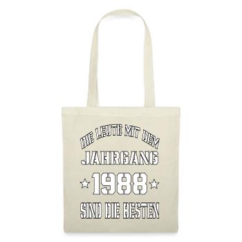 Die Leute mit dem Jahrgang 1988 - Stoffbeutel - Natur - Vorne