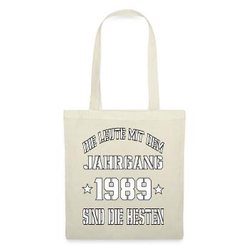 Die Leute mit dem Jahrgang 1989 - Stoffbeutel - Natur - Vorne