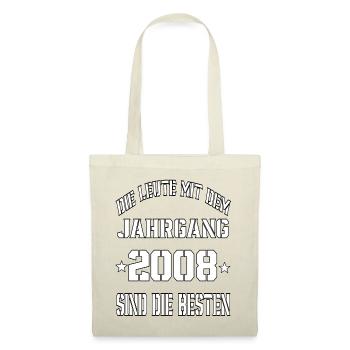 Die Leute mit dem Jahrgang 2008 - Stoffbeutel - Natur - Vorne