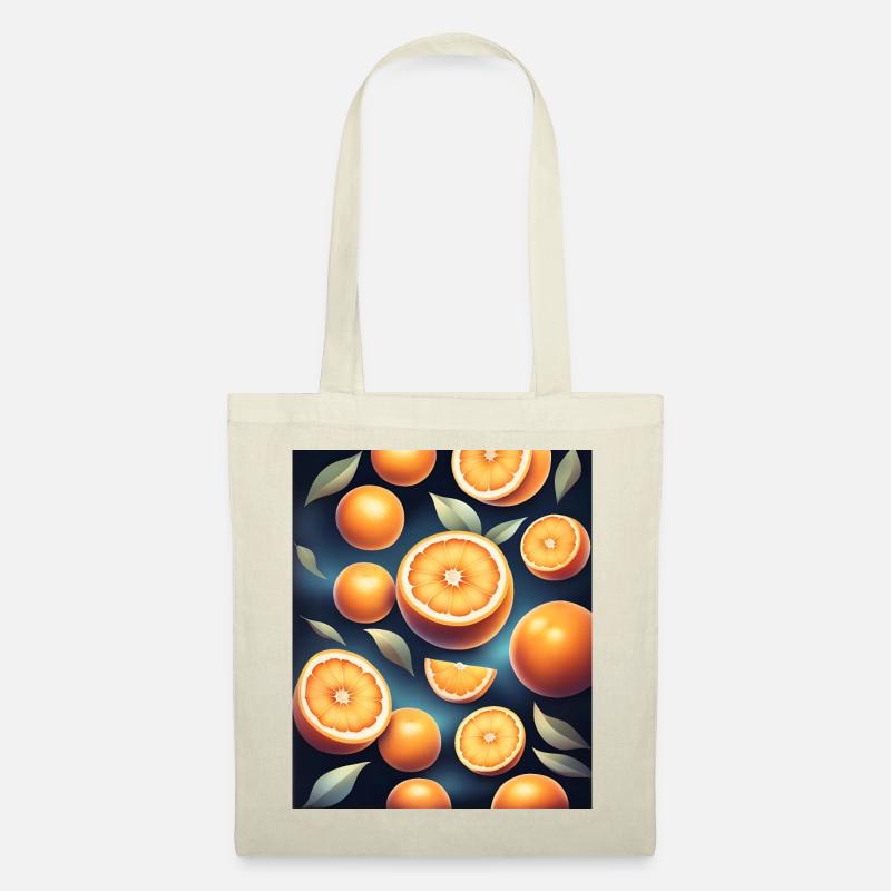 Frisches Orangen-Design - Stoffbeutel - Natur