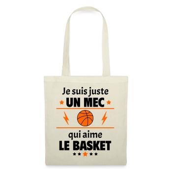 Juste un mec qui aime le basket, basketteur, noël - Sac en tissu - nature - Devant
