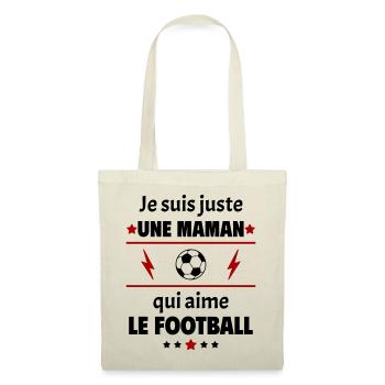 Juste une maman qui aime le football,cadeau noël - Sac en tissu - nature - Devant