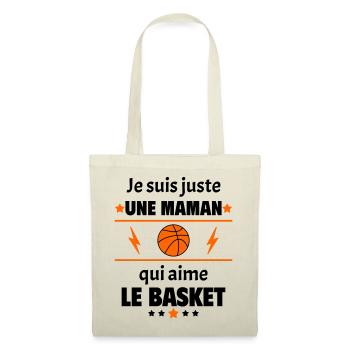 Juste une maman qui aime le basket, cadeau de noël - Sac en tissu - nature - Devant