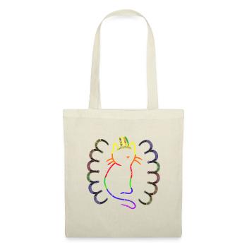 Retro Katze Katzen Vintage 80er 90er Schamane - Stoffbeutel - Natur - Vorne