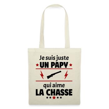 Juste un papy qui aime la chasse, cadeau noël - Sac en tissu - nature - Devant