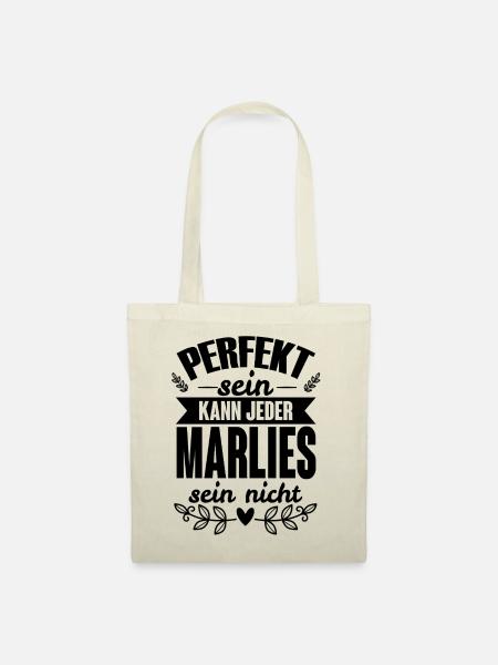 Marlies - Perfekt Sein Kann Jeder Marlies Nicht - Stoffbeutel - Natur