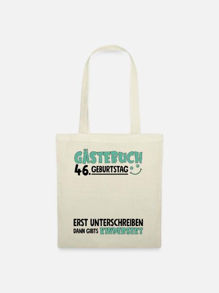 Gästebuch 46 Geburtstag Unterschreiben Kindersekt - Stoffbeutel - Natur