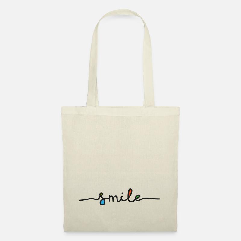 Smile Schrift - Stoffbeutel - Natur