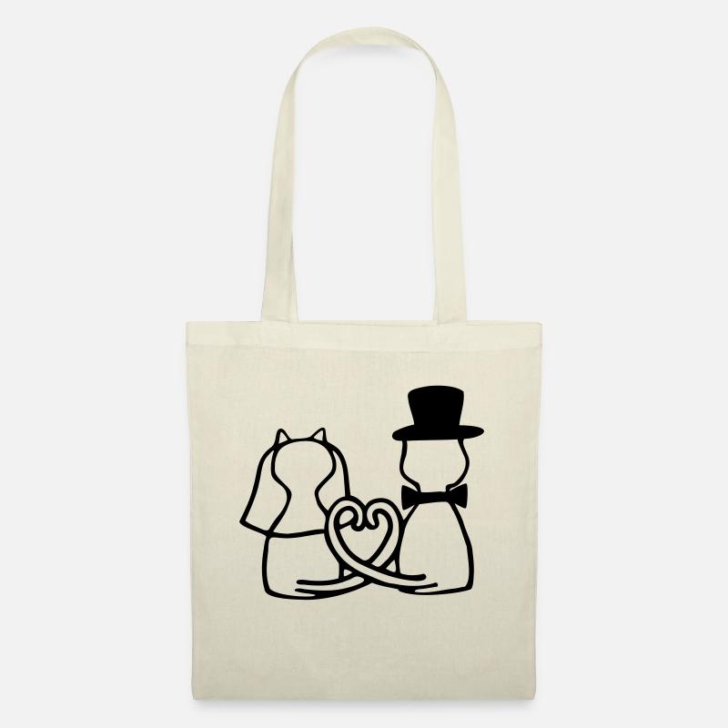 Katzen Hochzeit - Stoffbeutel - Natur