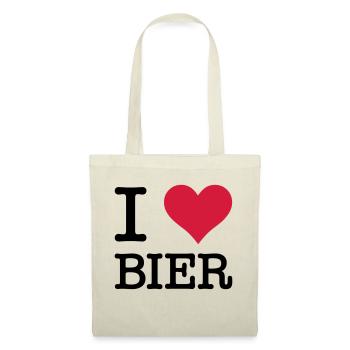I Love Bier - Stoffbeutel - Natur - Vorne
