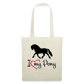 I love my pony, any colours - Stoffbeutel - Natur - Vorne