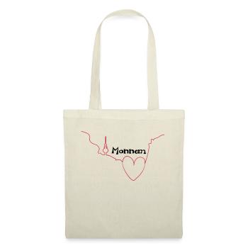 Herz für Monnem - Tribal Art Design - Stoffbeutel - Natur - Vorne