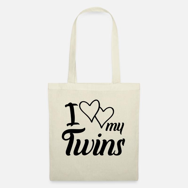 hearts i love my twins - Stoffbeutel - Natur