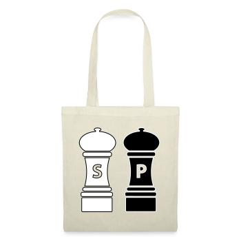 Kochen Geschenkidee Salz und Pfeffer Streuer - Stoffbeutel - Natur - Vorne
