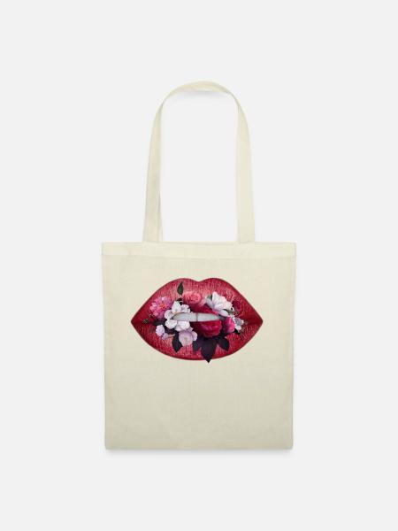 Lips flowers - Stoffbeutel - Natur