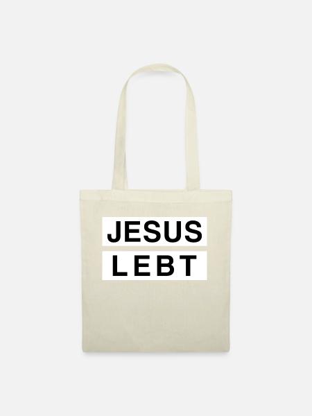 Jesus lebt - christliche klamotten - Stoffbeutel - Natur