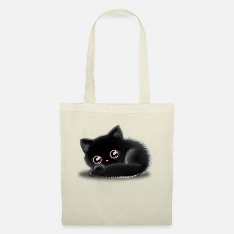 Schwarze Katze 🐈‍⬛ - Stoffbeutel - Natur