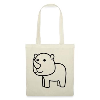 Rhinocéros Comic Animal - Sac en tissu - nature - Devant