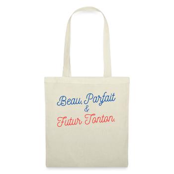 Beau , parfait et futur tonton - Sac en tissu - nature - Devant