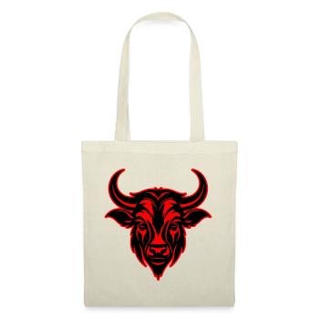 Silhouette de tête de cornes de taureau - Sac en tissu - nature - Devant