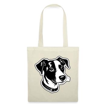 Jack Russel Terrier Hund Kopf - Stoffbeutel - Natur - Vorne