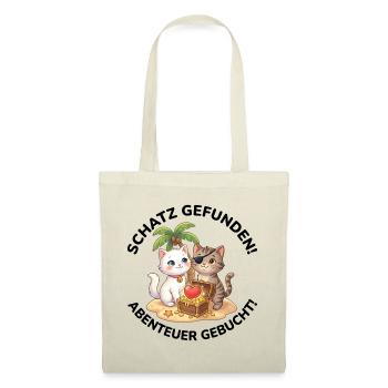 Katzen Piraten Schatz gefunden - Stoffbeutel - Natur - Vorne