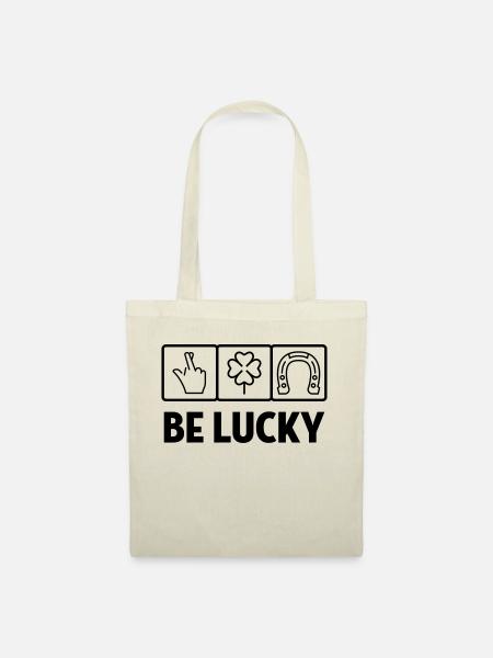 Glück / Glücklicher / Luck / Lucky - Stoffbeutel - Natur