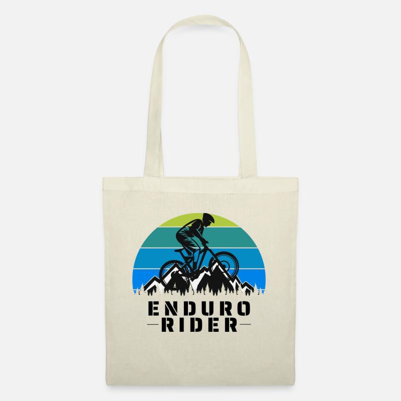 Enduro Rider - Mountainbiker Silhouette - Stoffbeutel - Natur