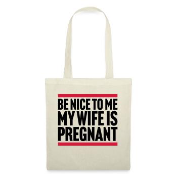 ma femme est enceinte - Sac en tissu - nature - Devant
