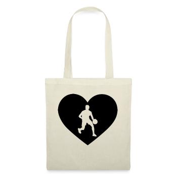 Cœur 1 et Basketball - - Sac en tissu - nature - Devant