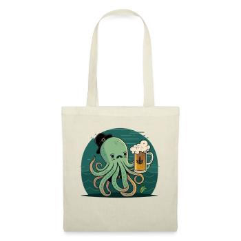 Funny sailor octopus with beer - Tote Bag - nature - Front