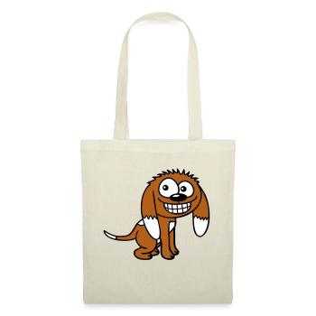 Dog looks funny grin happy smile fun - Tote Bag - nature - Front