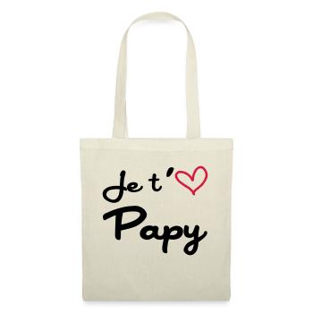 Je t'aime Papy / Grand-Père / Naissance / Bébé - Tote Bag - nature - Front
