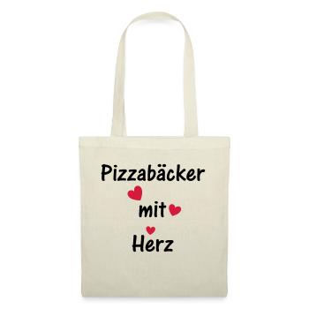 Pizzabäcker mit Herz - Stoffbeutel - Natur - Vorne