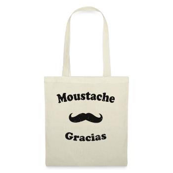 Moustache Gracias Humour Barbu Cadeau Espagnol - Sac en tissu - nature - Devant