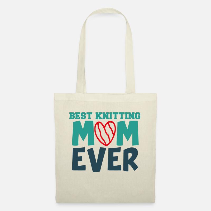 Best Knitting Mom Ever | Geschenkidee Mama Hobby - Stoffbeutel - Natur