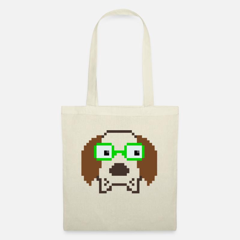 Hund mit Brille - Stoffbeutel - Natur
