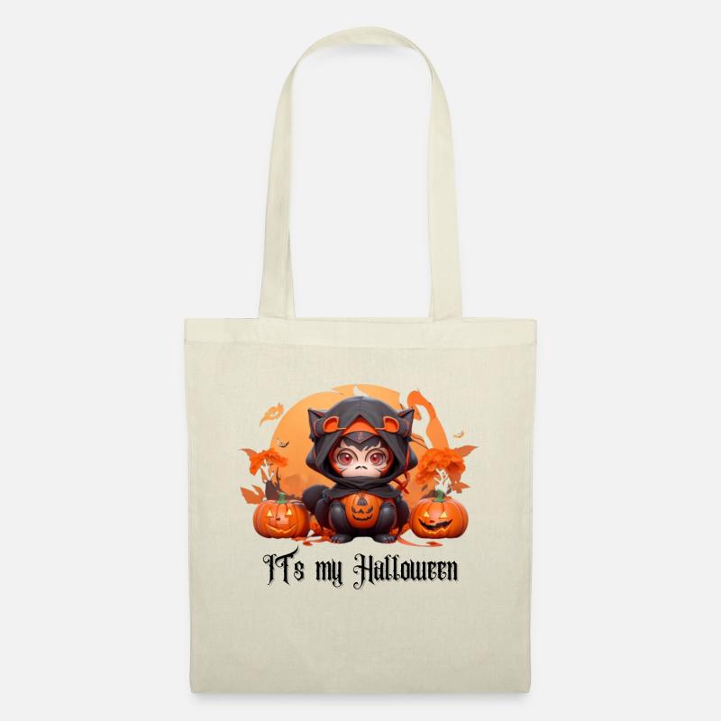 Halloween-Affe - Stoffbeutel - Natur