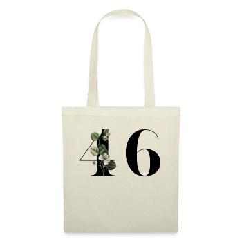Numéro 46 floral vert - 46e anniversaire floral - Sac en tissu - nature - Devant