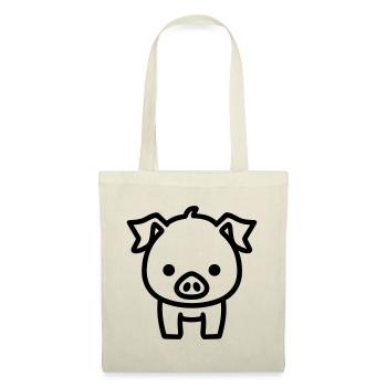 cochon - Sac en tissu - nature - Devant