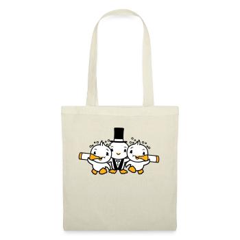3 oiseaux équipe trois amis marié fête mari - Sac en tissu - nature - Devant