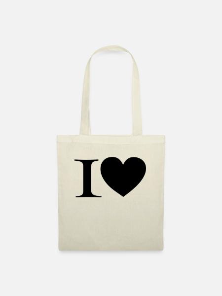 I love - Stoffbeutel - Natur