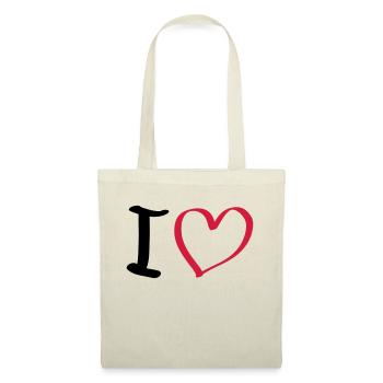cœur - Sac en tissu - nature - Devant