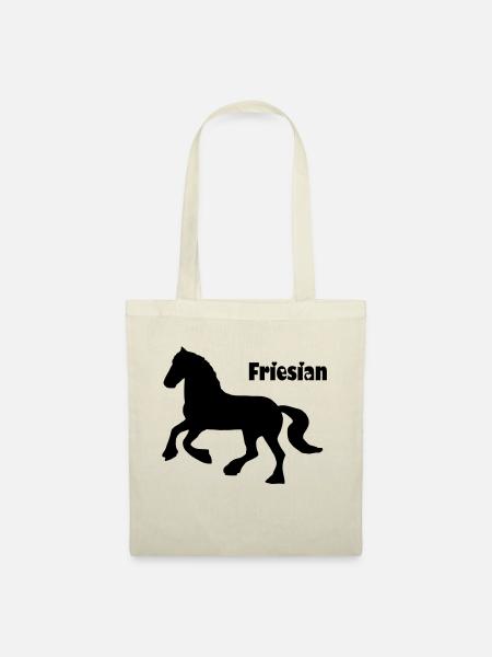 Friesian Horse / Friese - Stoffbeutel - Natur